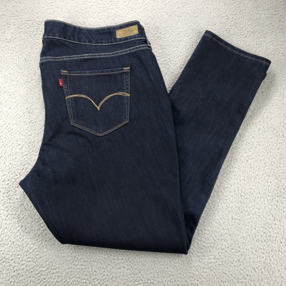 LEVIS 542 Jeans Womens Size‎ 24 M Original Skinny Mid Rise Dark Wash Denim 46x32